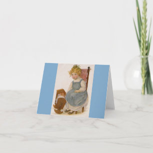 Enfant vintage avec Carte pour notes de peinture p