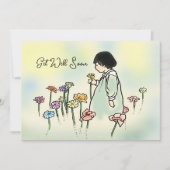 Enfant vintage avec fleurs obtenir carte de bien (Devant)