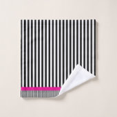 Enfants Alphabet Black Stripes Hot Rose (Gant de toilette)