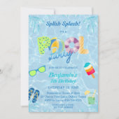 Enfants Anniversaire Splish Piscine Invitation (Devant)
