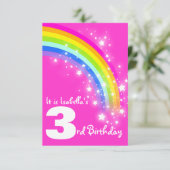 Enfants arc-en-ciel invitation d'anniversaire rose (Debout devant)