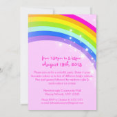 Enfants arc-en-ciel invitation d'anniversaire rose (Dos)
