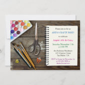 Enfants Art et Artisanat Invitation de fête d'anni (Devant)