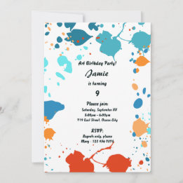 Enfants Art Thème 9e anniversaire Fête Invitation