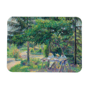 Enfants attablés dans le jardin Camille Pissarro Magneet