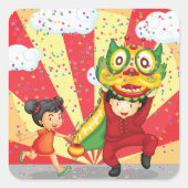Enfants ayant amusant Stickers Dragon Chinois (Devant)