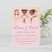 Enfants Ballerina Anniversaire Fête Invitation (Debout devant)