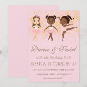 Enfants Ballerina Anniversaire Fête Invitation (Devant / Derrière)