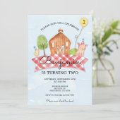 Enfants Barnyard Invitation d'anniversaire (Debout devant)