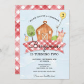 Enfants Barnyard Invitation d'anniversaire (Devant / Derrière)