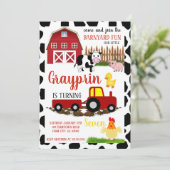 Enfants Barnyard invitation d'anniversaire garçons (Debout devant)