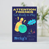 Enfants Bowling thème Anniversaire Invitations de  (Debout devant)