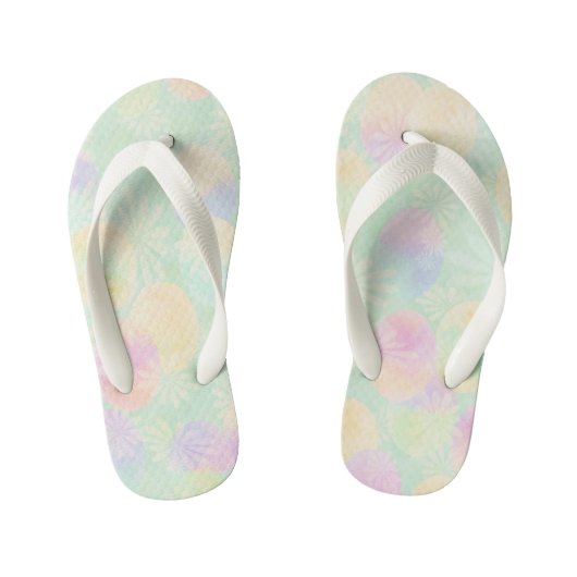 Enfants Bubble Floral Turquoise. Les tongs de l'enfant (Semelle)