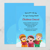 Enfants Caroling Holiday Invitation (Devant / Derrière)
