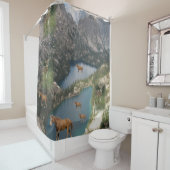 Enfants chevaux cerfs rideau de douche (En situation)