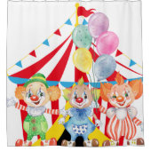 Enfants Clowns Sur Rideau De Douche Blanc (Devant)