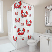 Enfants crabe rouge blanc rideau (En situation)