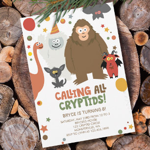 Enfants Cryptid Invitation d'anniversaire