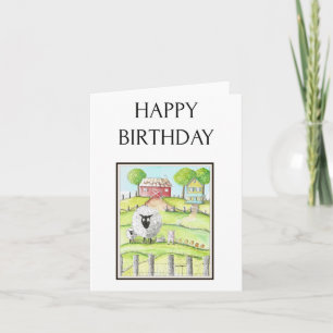 Enfants Cute Barnyard Animaux Carte Anniversaire
