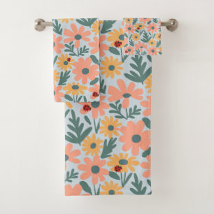 Enfants Cute Ladybug Polka dot Daisy Flower Motif