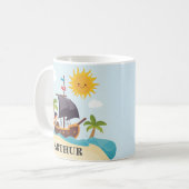 Enfants Cute Pirate Ship Personnalisé Mug (Devant gauche)