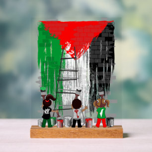 Enfants de Gaza peignant le drapeau de la Palestin