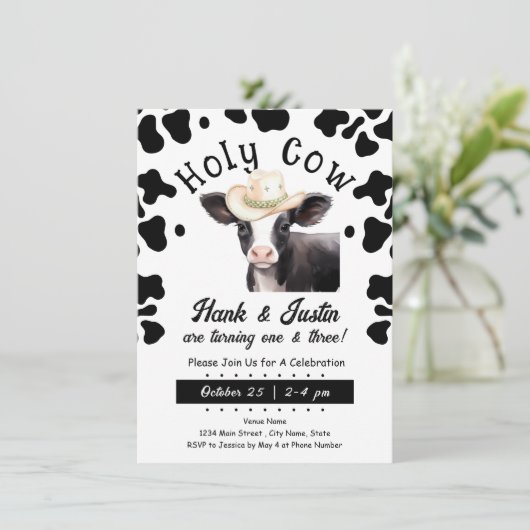 Enfants de la vache sainte Invitation double anniv (Debout devant)