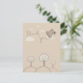 Enfants Doodle Bird Trees Hills Merci Carte postal (Debout devant)