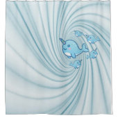Enfants Douche rideau bleu Narwhal (Devant)
