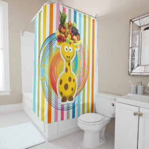 Enfants Douche rideau Giraffe Fruit à rayures flor
