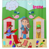 Enfants Douche Rideau Plage Glace Crème (Devant)