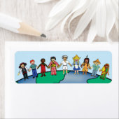 Enfants du Étiquette décoratif du monde (En situation)