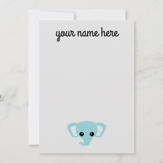 Enfants éléphants personnalisés Cartes pour notes  (Devant)