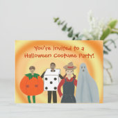 Enfants en costumes Invitations de fête d'Hallowee (Debout devant)