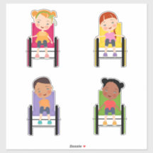 Enfants en fauteuil roulant Stickers 1