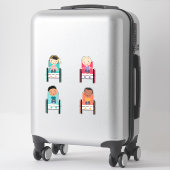 Enfants en fauteuil roulant Stickers 2 (Sur valise)