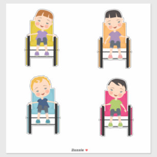 Enfants en fauteuil roulant Stickers 4