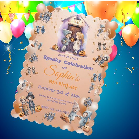 Enfants en Halloween Thème Invitation pour Enfants