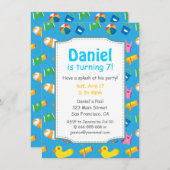 Enfants Été Splash Anniversaire Piscine Invitation (Devant / Derrière)