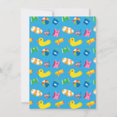 Enfants Été Splash Anniversaire Piscine Invitation (Dos)