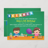 Enfants Expérience Science Invitations de fête d'a (Devant / Derrière)