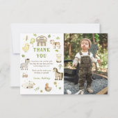 Enfants ferme à thème Anniversaire Carte de remerc (Devant)