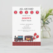 Enfants Fête Train Age Anniversaire Invitation (Debout devant)