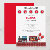 Enfants Fête Train Age Anniversaire Invitation (Devant / Derrière)