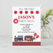 Enfants Fête Train Anniversaire Invitation (Debout devant)