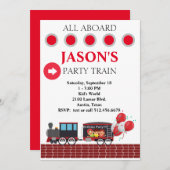 Enfants Fête Train Anniversaire Invitation (Devant / Derrière)