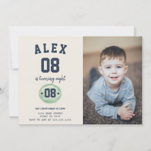 Enfants Football Anniversaire Invitation avec phot
