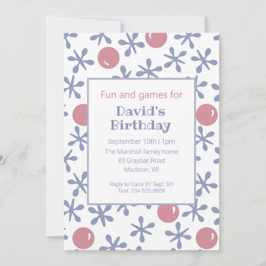 Enfants Fun Jacks Jeu Anniversaire Invitation (Devant)