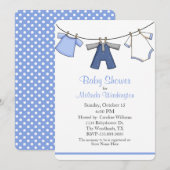 Enfants Garçons Vêtements Baby shower Invitation (Devant / Derrière)