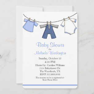 Enfants Garçons Vêtements Baby shower Invitation